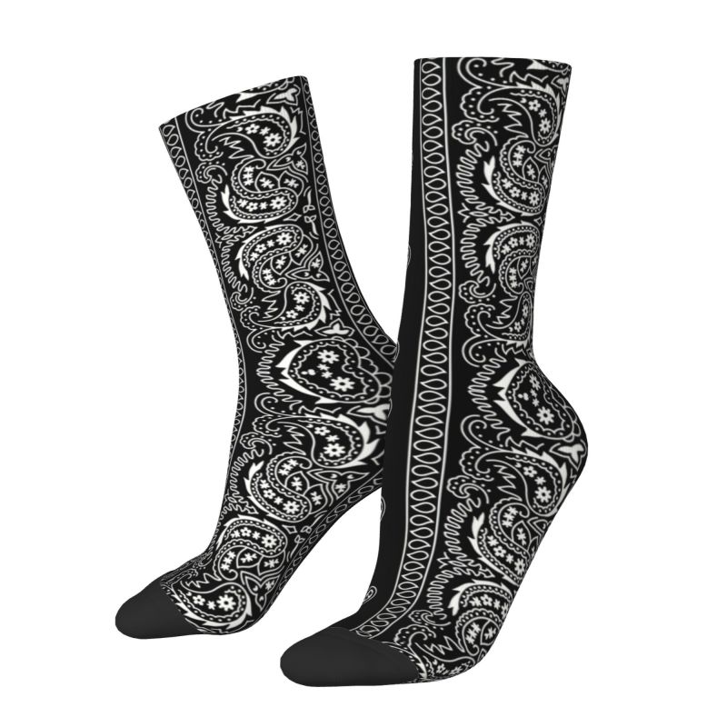 Bandana Blank White - Özel baskı siyah ve beyaz Paisley